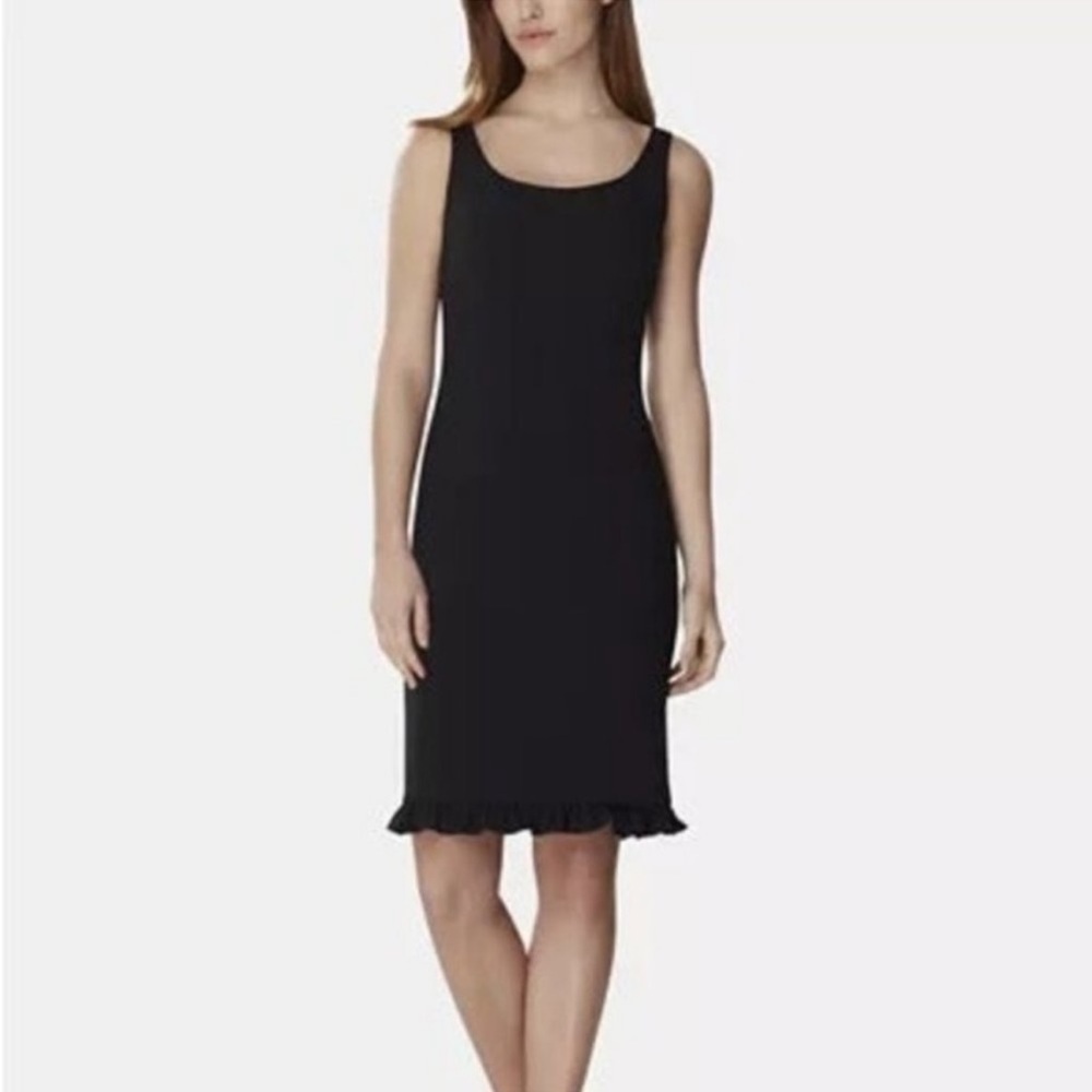 Tahari ASL Ruffled-Hem Black Dress Size 8 NEW!